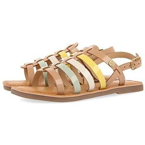 GIOSEPPO Baskin Witte sandalen met strepen in pastelkleuren voor meisjes, leder, 36 EU