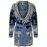 ONLY Gebreid vest 'ONLMICHIGAN'  sand / donkerblauw / zwart