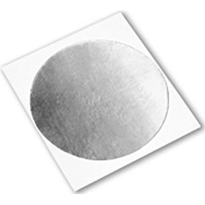 TapeCase 3380 CIRCLE-1,27 cm - 1000 zilver aluminiumfolie, 3M-plakband, -30 tot 260 graden, 0,0033"" dikte, 1,27 cm lang, 1,27 cm breed, 1000 stuks
