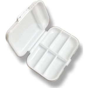 MAIANY Tablettenbox, reis-pillen-organizer, draagbare dubbellaagse opbergdoos voor medicijnen met 10 vakken voor vitaminen, levertran, voedingssupplementen en medicijnen, BPA-vrij (wit)