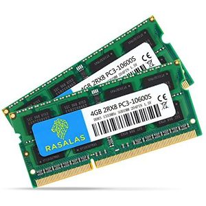 Rasalas 8GB Kit (2X4GB) PC3-10600 DDR3 1333 mhz Sodimm RAM voor AMD Intel Laptop, MacBook Pro 13/15/17 ""Begin eind 2011, iMac 21.5"" Midden eind 2011, 27"" Mid 2011, Mac Mini 5,1 & 5,2 Mid