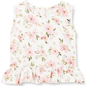 Pinokio Wooven Girls Vest voor babymeisjes, Écru Pink Summer Garden, 122 cm