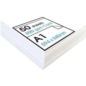 Artway Studio 'High' White Card - A1-300gsm - Ideaal voor presentatie, display, montage en kaartvoorraad - A1-50 Vellen