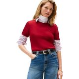 Tommy Hilfiger Dames Slim Cody C-NK SS WW0WW40587, Rood (Regatta Rood), XXS
