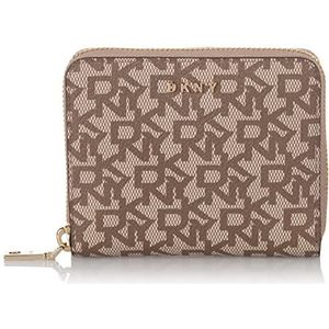 DKNY Bryant-Sm Zip Around Bi-Fold Wallet voor dames, Chino/Caramel, Small