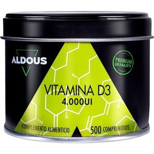 Vitamine D3 4000 IU maximale dosis | 500 tabletten | Vitamine D Cholecalciferol | Vitaminen voor immuunsysteem, afweer | Spieren en botten | Verbeterde Calcium opname | Meer dan 1 jaar lang