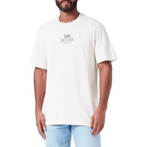Lee Loose Tee T-shirt voor heren met logo, beige, XL