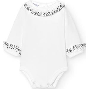 BABIDU Babybody met lange mouwen van 100% katoen met graskraag met kant, babybody van zachte, hypoallergene en ademende stof, uniseks kleding voor baby's en meisjes, voor het dragen
