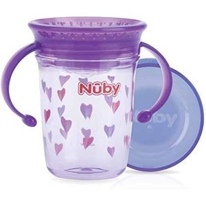 Nûby - TritanTM 360° Wonder Cup met handgrepen - paars - 240ml - 6 maanden