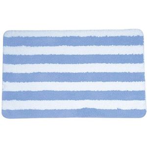 MSV Badtapijt badmat badmat douchemat microvezel hoogpolig pluizig 50x80 cm – pastelblauw