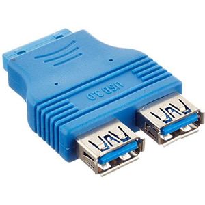 Systeem-S 20Pin moederbord Header op 2X USB A 3.0. Adapter.