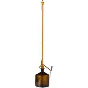 Hirschmann Duran Titreerapparaat zonder borstelfles, PTFE-spindelkraan, klasse B, bruin glas, wit gegradueerd, 50 ml capaciteit, 0,1 ml verdeling, 500 mm schaallengte