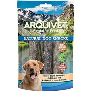 Arquivet 12 rollen kabeljauwhuid 70 g - Natural Dog Snacks - 100% natuurlijk - Chuches prijs, lekkernijen voor honden - lichtgewicht - zeer rijk aan voedingsstoffen