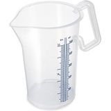 Thermohauser Maatbeker met gesloten handgreep, 500 ml, kunststof PP, blauwe schaal in liter en milliliter 8300040083 transparant