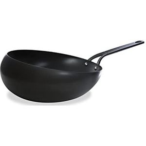 BK Wok WOKARANG - Stal Węglowa - 30 cm, Zwart - Duurzame en veelzijdige wok voor moderne keukens