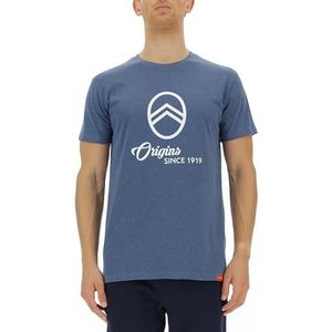 CITROËN O102949-A099 T-shirt Origins Logo Print Groot C23W T-shirt Heren Blauw Melange Maat XXL, blauw-melange, XXL