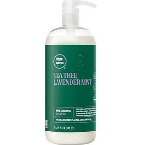 Paul Mitchell Tea Tree Lavender Mint Moisturizing Shampoo - vochtinbrengende shampoo voor droog, beschadigd haar, weldadige haarwas, 1 l (1 stuk)