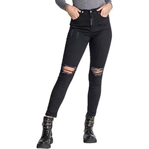 Gianni Kavanagh Black Core Ripped Jeans voor dames, Blanco Y Gris, M