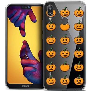 Caseink Hoes voor Huawei P20 LITE (5.84) Beschermhoes Case [Crystal Beschermhoes Case Gel HD Collectie Halloween Ontwerp Smiley Citrouille - Flexibel - Ultra Thin - Gedrukt in Frankrijk