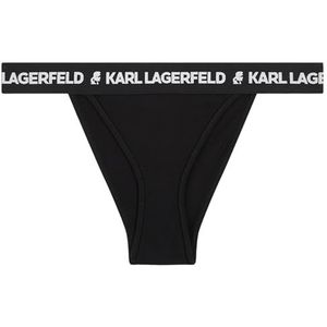 KARL LAGERFELD Dames Logo Brazilian Slip, Zwart, L