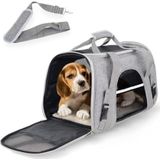 Mobiclinic® Pets, Draagtas voor honden en katten, Bronco, Opvouwbaar, Trolleyband, Ventilatie, Meerdere toegangen, Verstelbaar, 48x25x30 cm, Draagbaar, Geschikt voor koffers, Kleine huisdieren