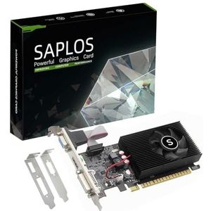 SAPLOS Geforce GT 730 grafische kaart, 4 GB DDR3 128-bit, HDMI VGA DVI, Low Profile Videokaart, Low Power, PCI Express x16, 2K ondersteuning, Fermi versie