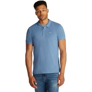 Tommy Jeans TJM Slim Placket Polo EXT DM0DM18312 S/S Polo, Blauw (Colorado Blauw), XS, Blauw (Colorado Blauw), XS