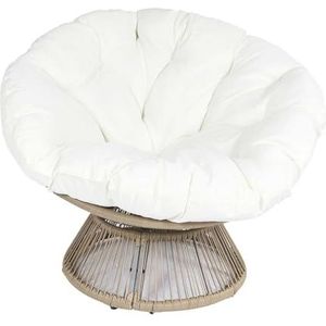 HOME DECO FACTORY, HDO0049, Cancun fauteuil met kabel, meubel, tuinmeubelen, buitenzit, 96 x 77 x 86 cm, zithoogte 33 cm, waterafstotend, epoxybehandeling; Van nature