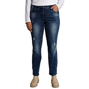 Ulla Popken Denim voor dames met destroy jeans, donkerblauw (dark blue denim), 30/Grote maten
