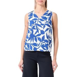 VERO MODA Dames Vmeasy Joy S/L V-hals Top WVN Ga Blouse, Sneeuwwitje/Aop: Alisa Mazarine Blauw, XS