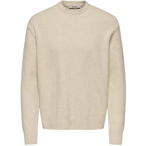 Only & Sons - Onsjames Rlx Crew Knit Noos - Trui - Oatmeal