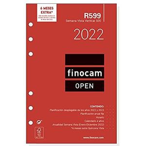 Finocam - Jaarnavulling 2022 verticaal, januari 2022 tot december 2022 (12 maanden) 500-117 x 181 mm, open Spaans.