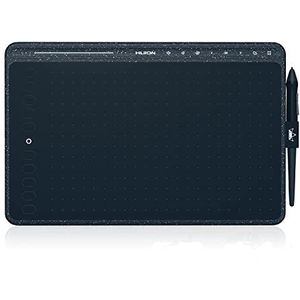 Nieuwe 2020-tekentablet HUION HS611-tekentabletten met kantelfunctie Batterijloze pen PW500 en multimediatoetsen voor achtergrondmuziek Ondersteuning voor Android, Windows en Mac OS (Sterrenblauw)