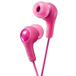 JVC HAFX7P Gumy In-Ear oordopjes hoofdtelefoon, krachtig geluid, comfortabele en veilige pasvorm, siliconen oorstukjes S/M/L, roze