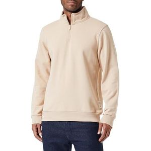 Koton Sweatshirt met lange mouwen voor heren, halve rits, hoge hals, 057 (beige), S