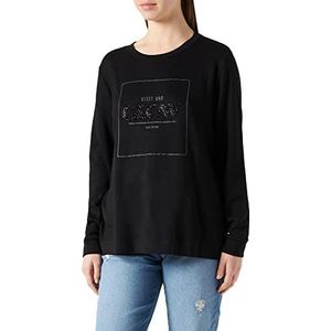 TOM TAILOR Dames Sweatshirt met glitterprint 1028836, 14482 - Deep Black, M