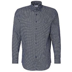 Seidensticker Men's Regular Fir overhemd met lange mouwen, donkerblauw, 39, donkerblauw, 39