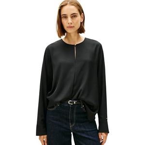 TOMMY HILFIGER - Blouseshirt - Zwart - Lange Mouw - Wijde Pasvorm