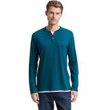 TOM TAILOR T-shirt met lange mouwen voor heren, 38890 - Classic Petrol, XL