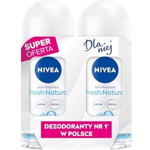 Nivea Black&White Fresh Natural deodorantroller, 2 x 50 ml