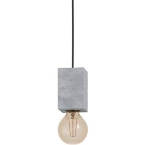 EGLO Hanglamp Prestwick 3, 1-lichts pendellamp industrieel, eettafellamp van beton in grijs en metaal in zwart, lamp hangend voor woonkamer, E27 fitting