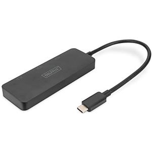 DIGITUS 3-poorts USB-C grafische adapter - USB-C naar 3x HDMI - 4k60Hz - Multi Stream Transport (MST) - Video Hub - zwart
