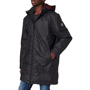 Timezone Heren Attachable Hood Long Jacket 1, Ultra Black, S