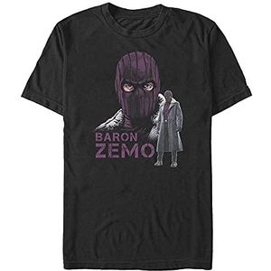 Marvel The Falcon and the Winter Soldier - Masked Zemo Unisex Crew neck T-Shirt Black 2XL