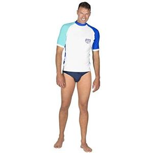 Mares Rashguard Seaside Shield Man, korte mouwen, heren, wit, L, Wit, L