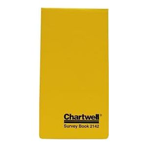 Exacompta - Ref 2142Z - Chartwell - Afmetingen Casebound Survey Book - 106 x 205mm groot, gevoerde linialen, genummerde vellen - Geschikt voor gebruik buitenshuis en in natte omstandigheden - Geel