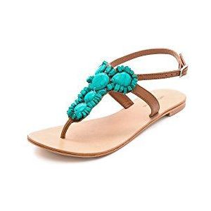 Antik Batik Dames Ibiza1Ton T-spangen Sandalen, Turquoise turquoise, 36 EU