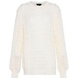 faina Dames temperament hol out design gebreide trui wolwit maat M/L, wolwit, M