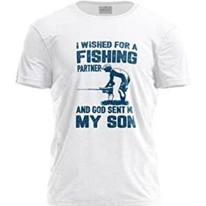 Green Fish, Digitaal bedrukt basic T-shirt voor heren,% 100 katoen, wit, casual, heren bovenstuk, maat: XL, wit, XL