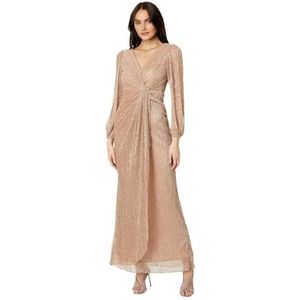 Adrianna Papell Damesjurk van metalen mesh, voor moeder van de bruid, gouden licht, 4
